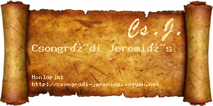 Csongrádi Jeremiás névjegykártya